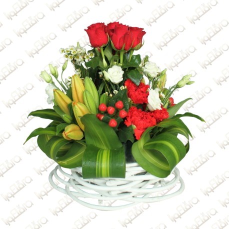 Tender smile basket arrangement