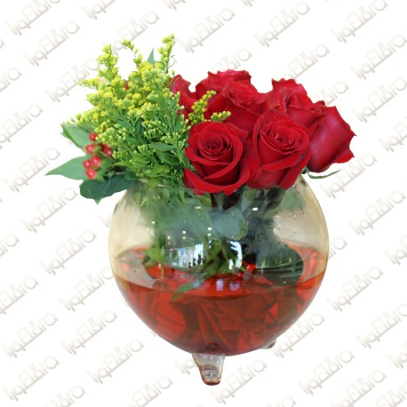 Roses in a glass